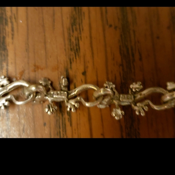 925 Sterling Silver Gecko Lizard Link Chain Bracelet - Picture 6 of 11